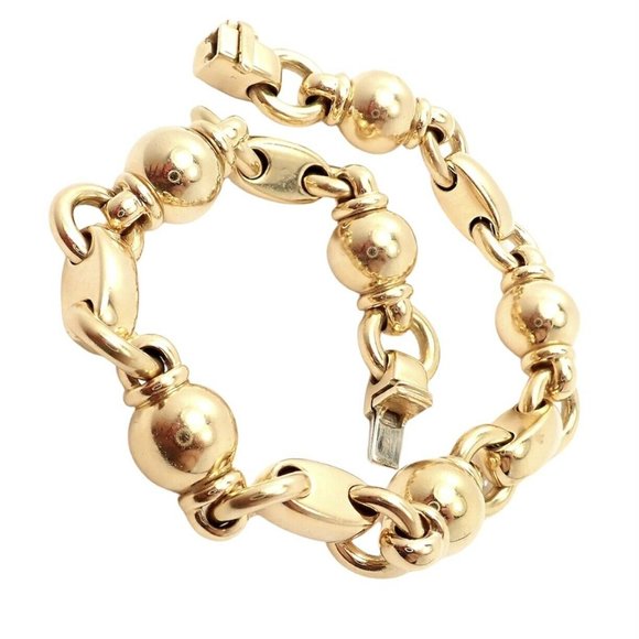 Authentic! Vintage Chanel 18k Yellow Gold Classic Link Bracelet - Picture 2 of 10